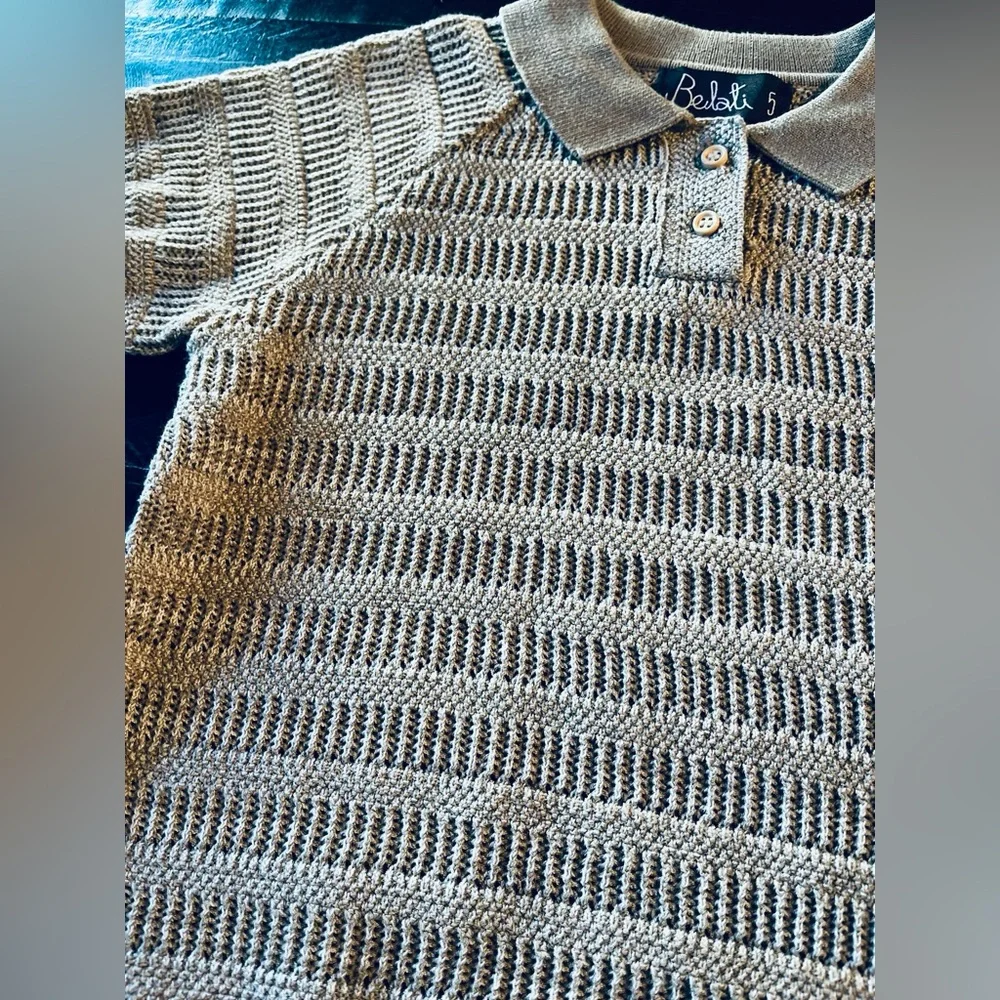 BELATI POINTELLE KNIT BEIGE SHIRT SIZE 5 - Picture 6 of 12